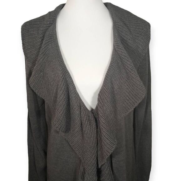 MISS TINA BY TINA KNOWLES GRAY RUFFLE CARDIGAN SZ.20 NWT - Picture 2 of 9